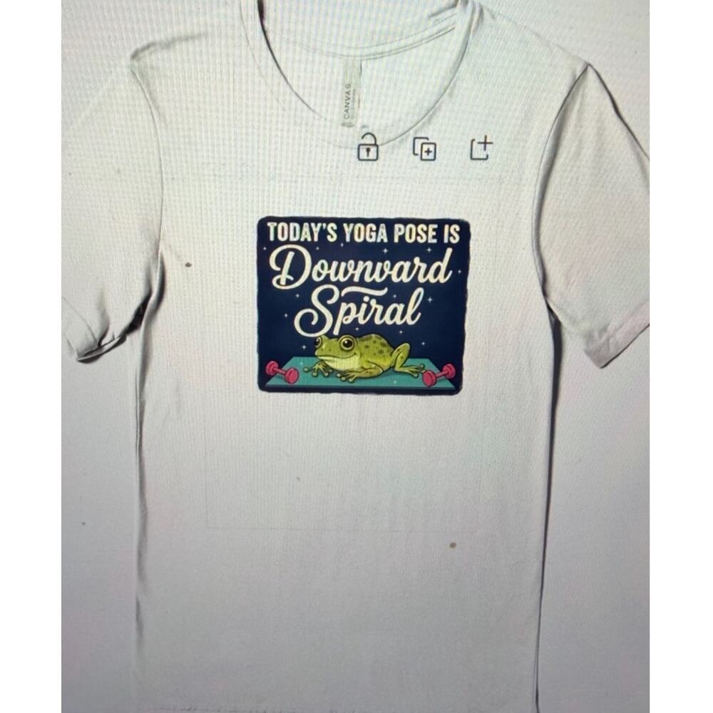 Canvas White Short Sleeve Tee with 'Downward Spiral' Frog Graphic